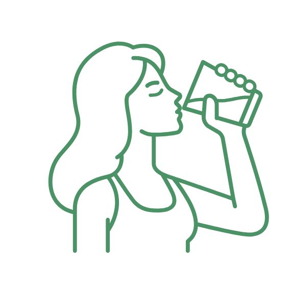 Icon von einer Frau die aus einem Glas trinkt