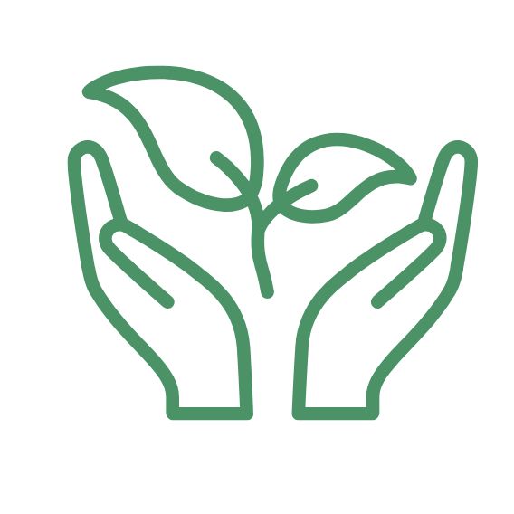 Icon zwischen den Händen eine wachsende Pflanze