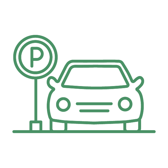 Icon Auto auf einem Parkplatz