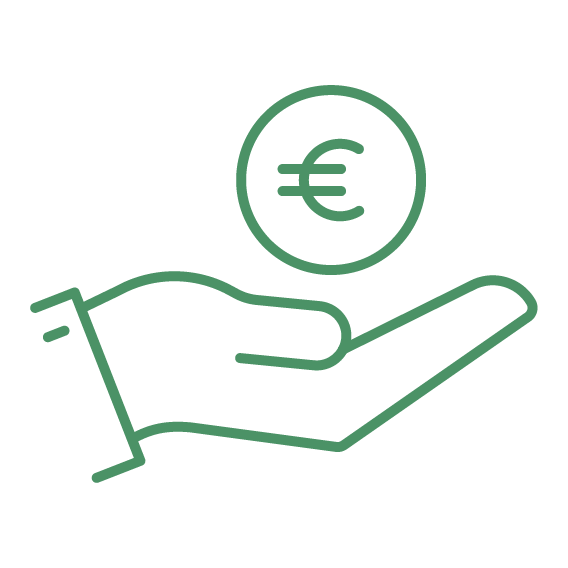 Icon auf der Han schhwebt ein Geld Symbol