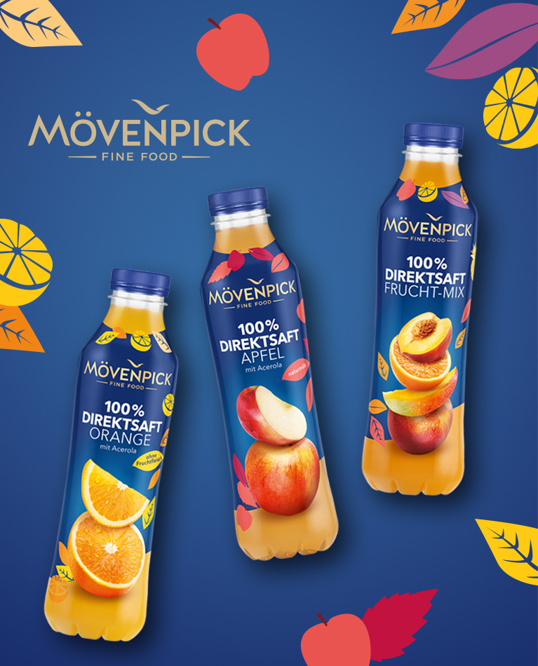 Mövenpick Produkte Pfirsich, Apfel, Orange