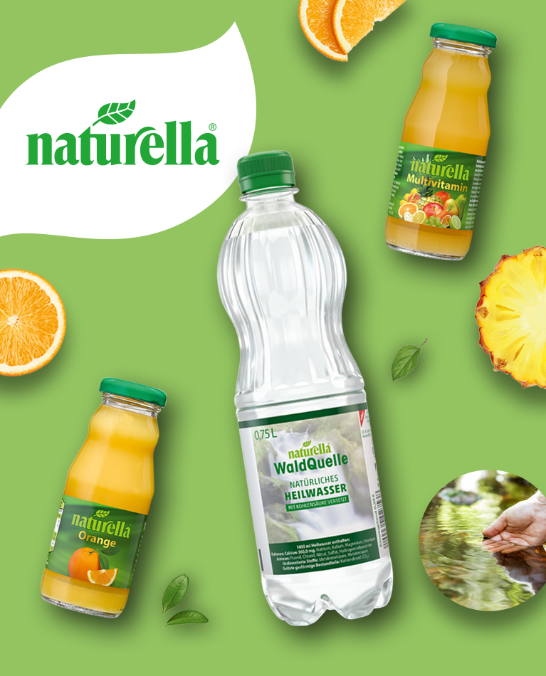 Apfel, Orange, Multisaftn und Heilwasser